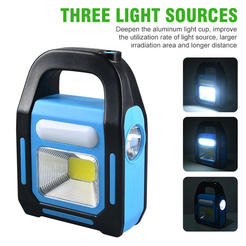 Nabíjateľná USB kempingová lampa s powerbankou – SolarGlow
