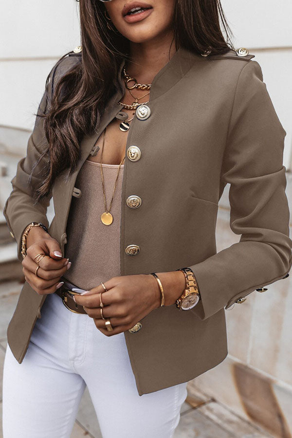 Willene Blazer - Blazer élégant à double boutonnage avec boutons dorés