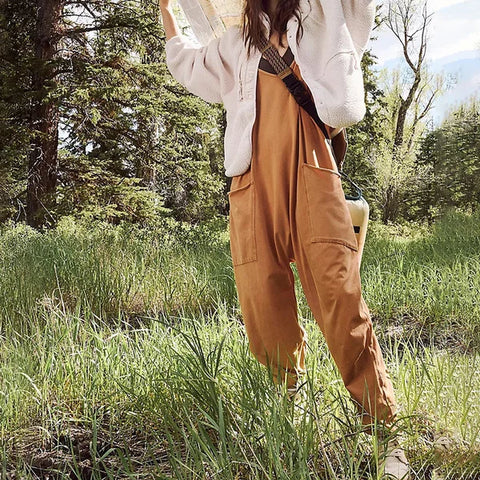 Damen Oversized Jumpsuit – Lockerer Sommer-Overall mit Spaghettiträgern