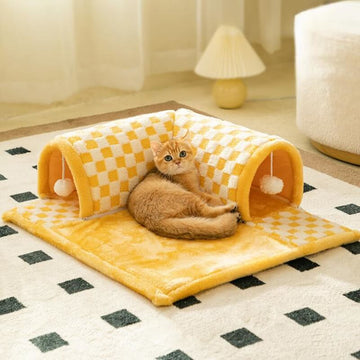 2-in-1 Katzentunnel-Bett - FurryFun
