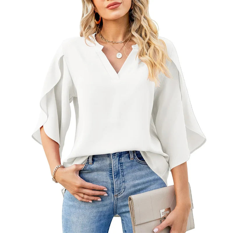 Sommer camicetta in chiffon | Camicetta leggera e elegante da donna per l'estate