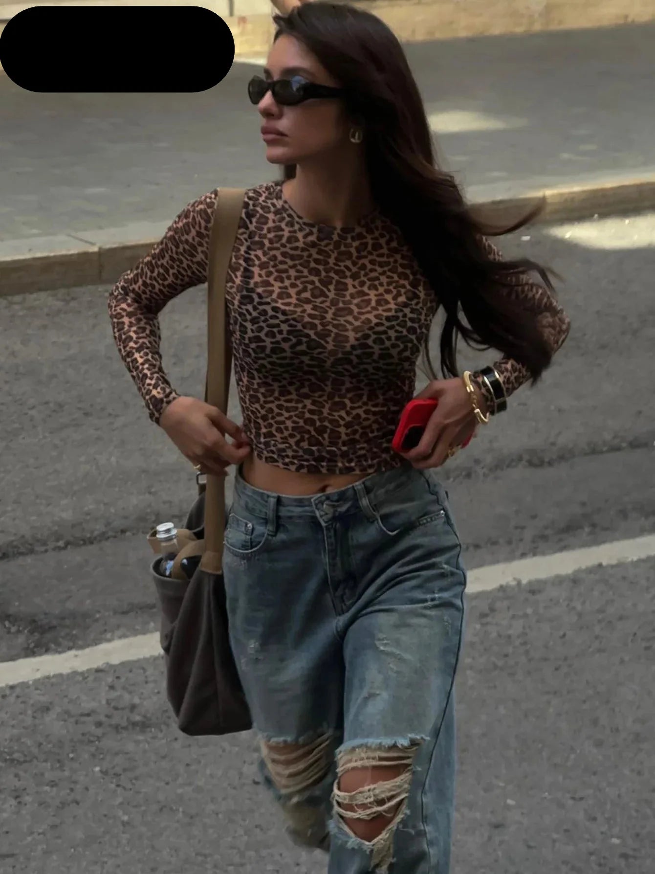 Camicetta da festa leopardata elegante – Look appariscente per notti indimenticabili