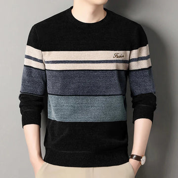 Behagelig herresweater med striber | varme og stil til hver dag