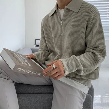 Yaniel pullover – herre pullover med lynlås, stilfuld og behagelig