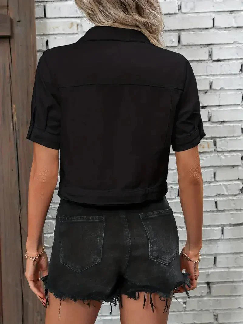 Janca bunda | Krátky rukáv džínová bunda