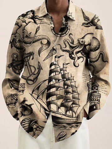 Chemise décontractée homme style marin