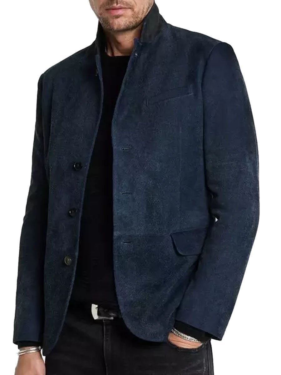 Pánsky členkový zapínaný vintage vlnený neformálny blejzer - nadčasový štýl