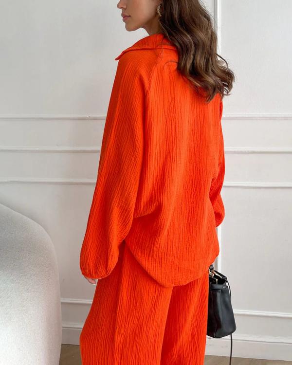 Beatrisa - Ležérna súprava s voľným topom a nohavicami bootcut