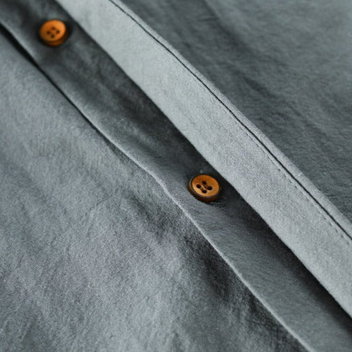 Devako Pelle - Camicia da uomo in stile giapponese