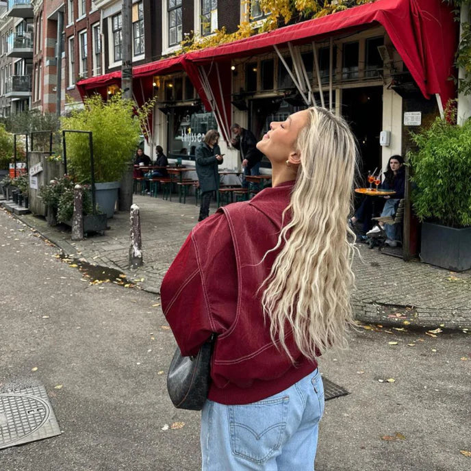 Liva | Oversized Jacke aus veganem Leder - Stil & Komfort