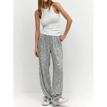 Luna pantaloni a paillettes – lucentezza setosa per apparizioni glamour