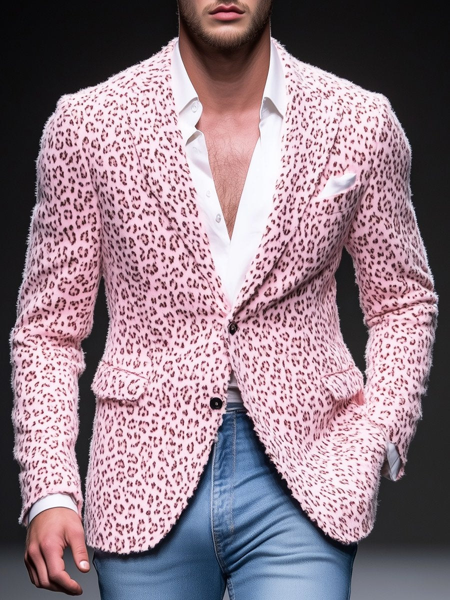 Pletený sveter s leopardím vzorom a viacerými vreckami - cool a štýlový