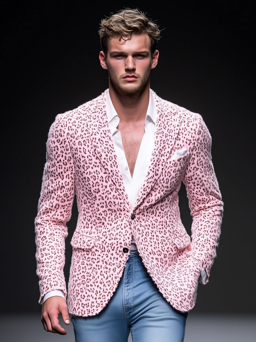 Pletený sveter s leopardím vzorom a viacerými vreckami - cool a štýlový