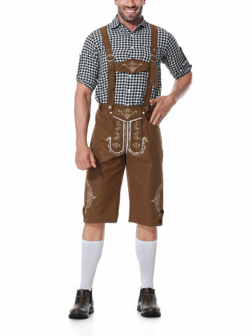 Bergbua – Lederhosen-Kostümset mit kariertem Hemd – Dein Wiesn-Klassiker
