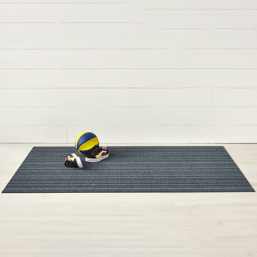 Tapis shag à rayures fines pour intérieur/extérieur