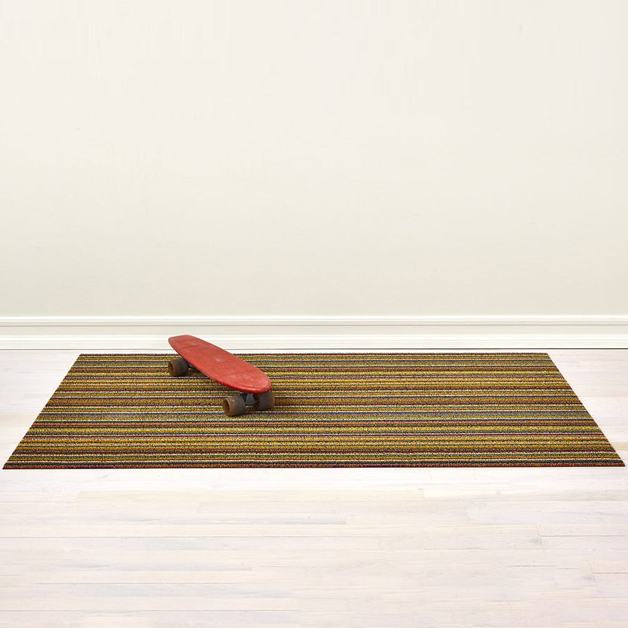 Tapis shag à rayures fines pour intérieur/extérieur