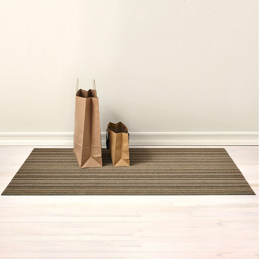 Tapis shag à rayures fines pour intérieur/extérieur