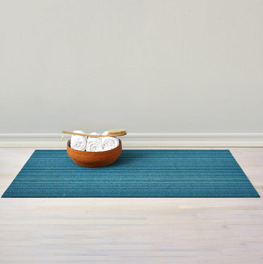 Tapis shag à rayures fines pour intérieur/extérieur