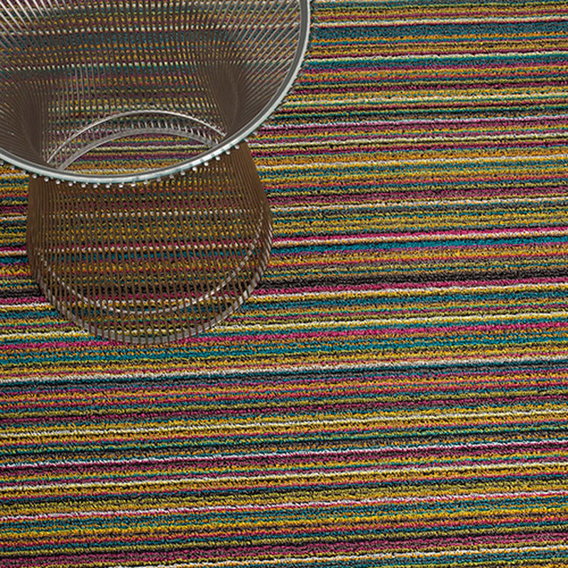 Tapis shag à rayures fines pour intérieur/extérieur