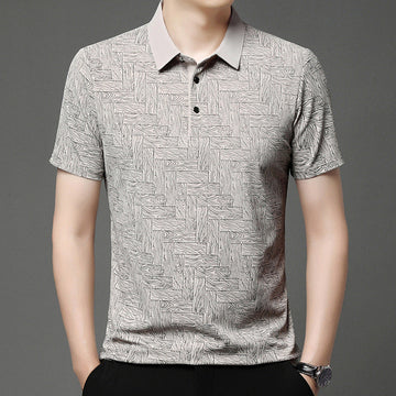 Trykt poloshirt i italiensk stil - Navy