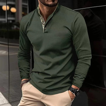 Devako stilfuld langærmet polo-shirt