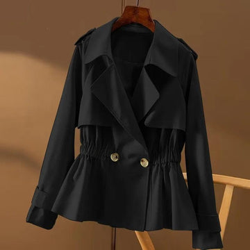 Trenchcoat Court Noir | Isabel Jacke mit zeitlosem Doppelknopfverschluss
