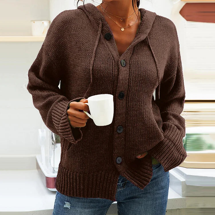 Lässige Strickjacke mit Kapuze - Fleta