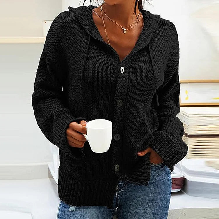 Lässige Strickjacke mit Kapuze - Fleta