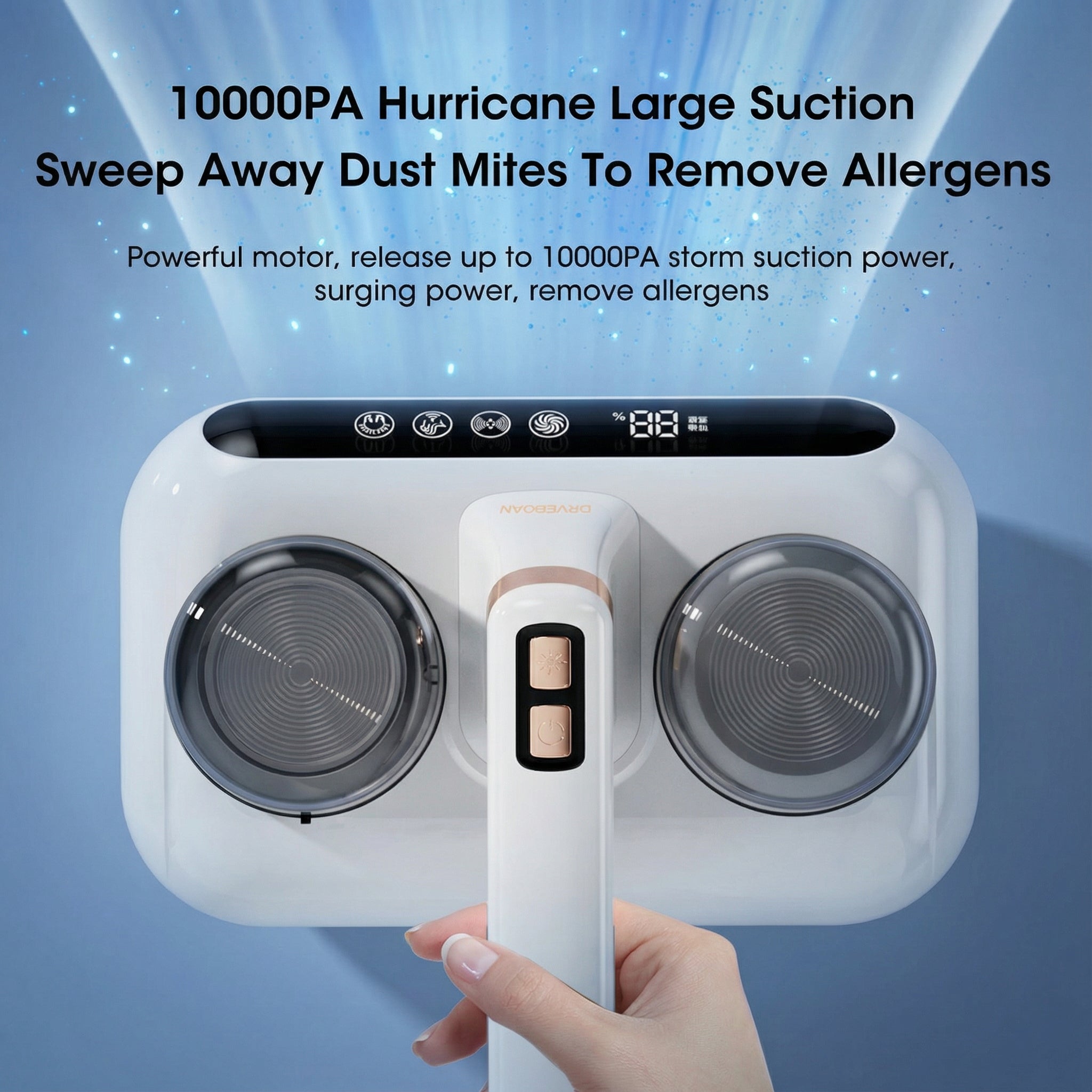 Milbenreiniger mit UV-Licht – Kabellos, HEPA-Filter & Starke Saugleistung