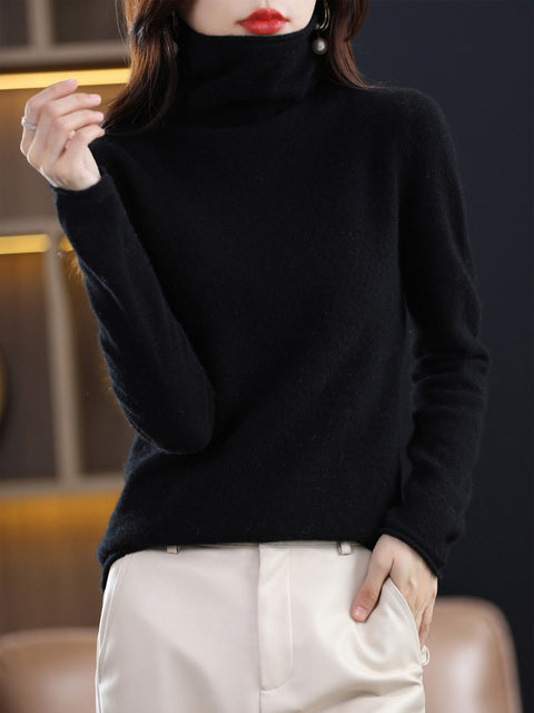 Audrey rullekravepullover – elegant uldpullover til kolde dage