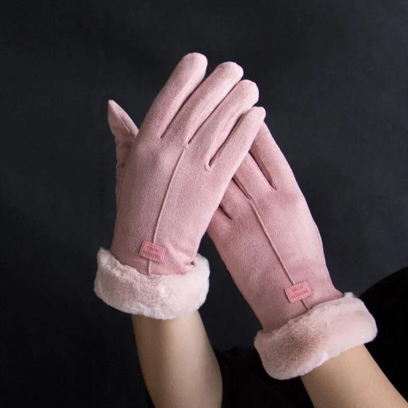 Warme Wildleder-Damenhandschuhe - VelvTouch