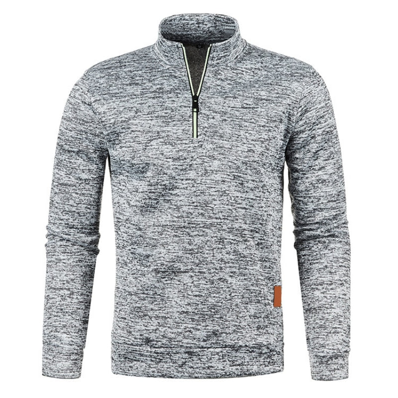 Maglione da uomo in maglia calda con collo a polo