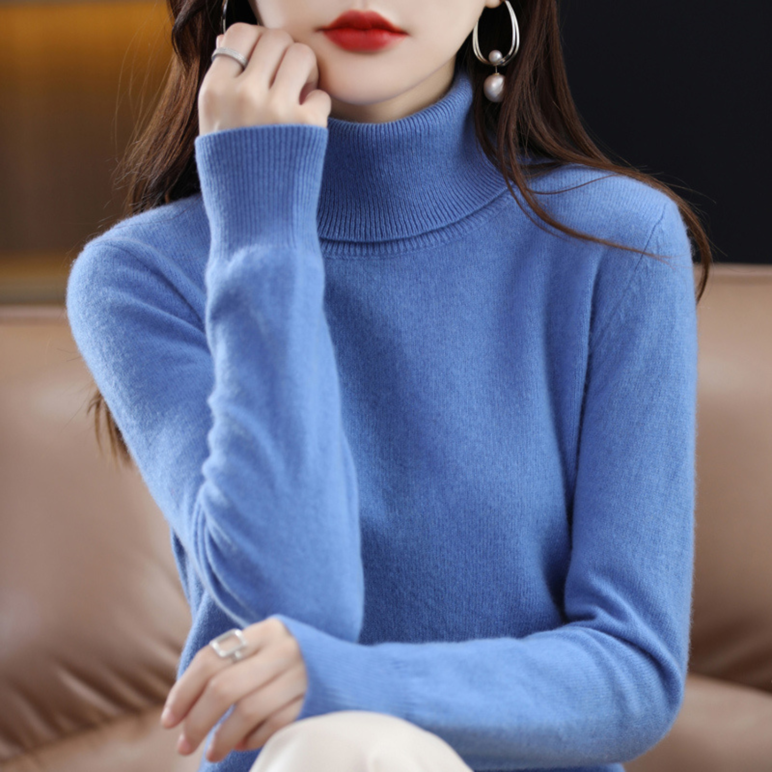 Elena Kaschmir rullekravepullover – luksuriøs, varm & stilfuld