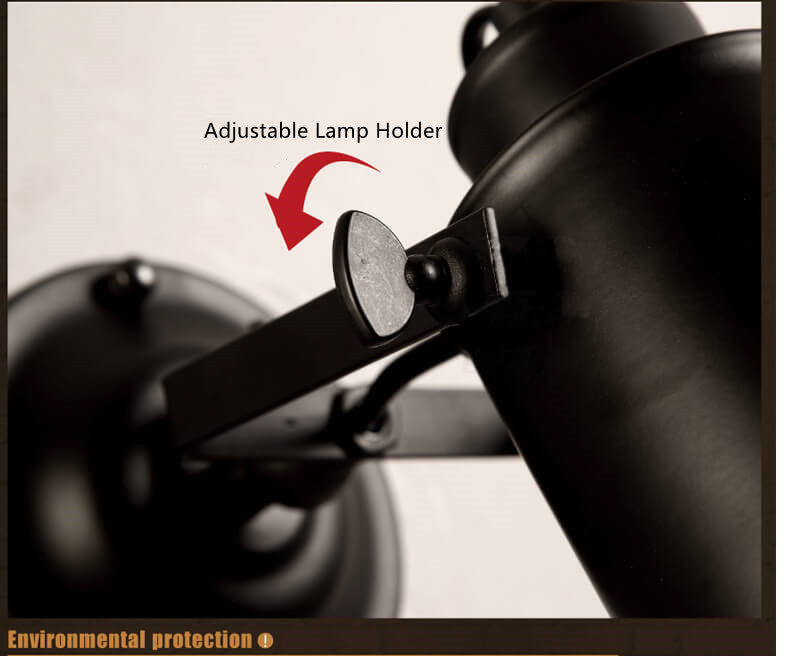 IronArm - Verstellbare Wandleuchte mit schmiedeeisernem Schirm und zylindrischem Arm