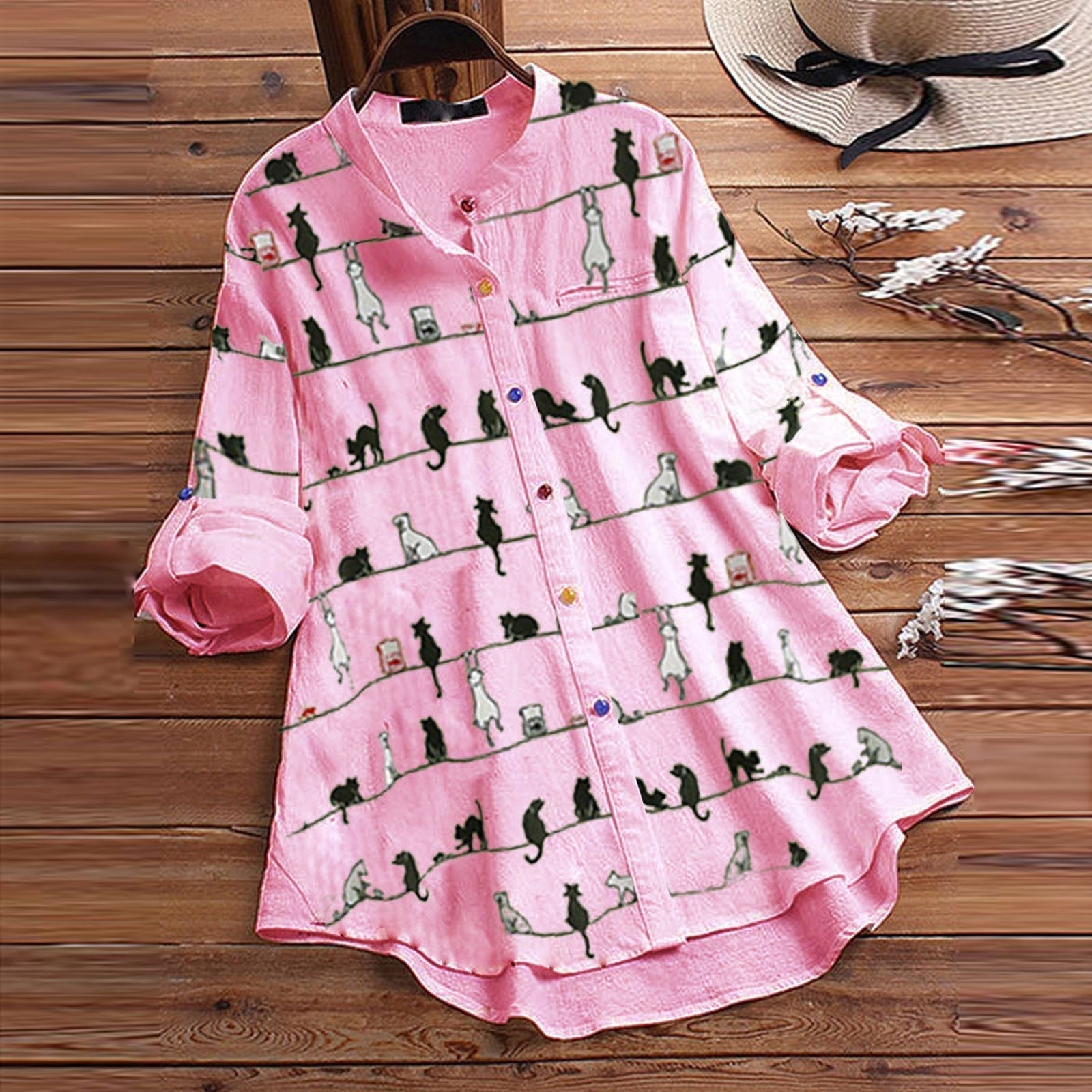 Margery blúzka s potlačou mačiek - štýlová a zároveň hravá