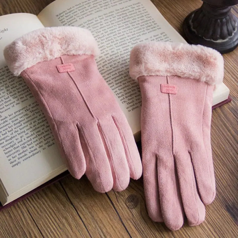 Warme Wildleder-Damenhandschuhe - VelvTouch