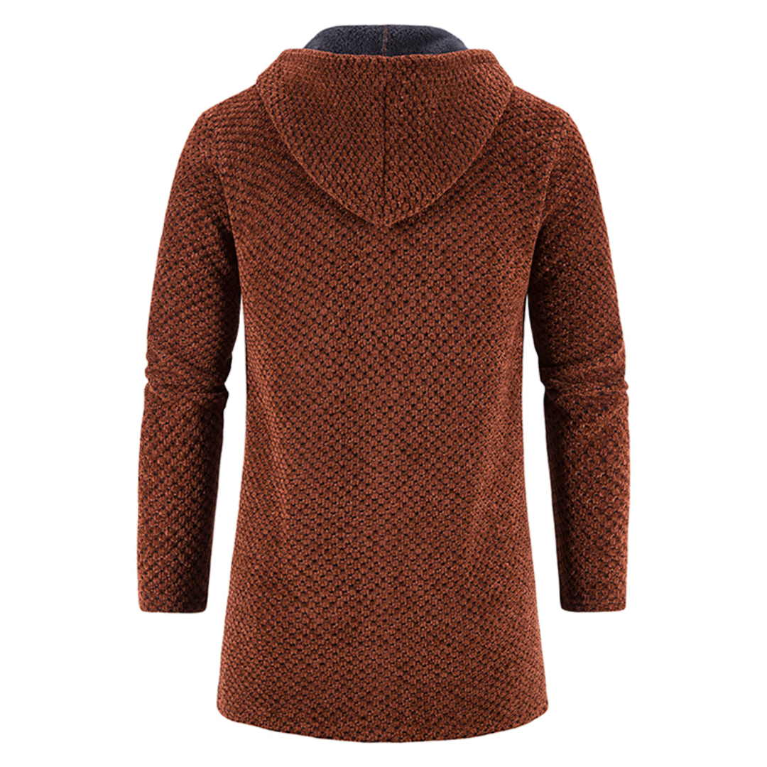 Stylische lange Strickjacke mit Kapuze für Männer - Pablo