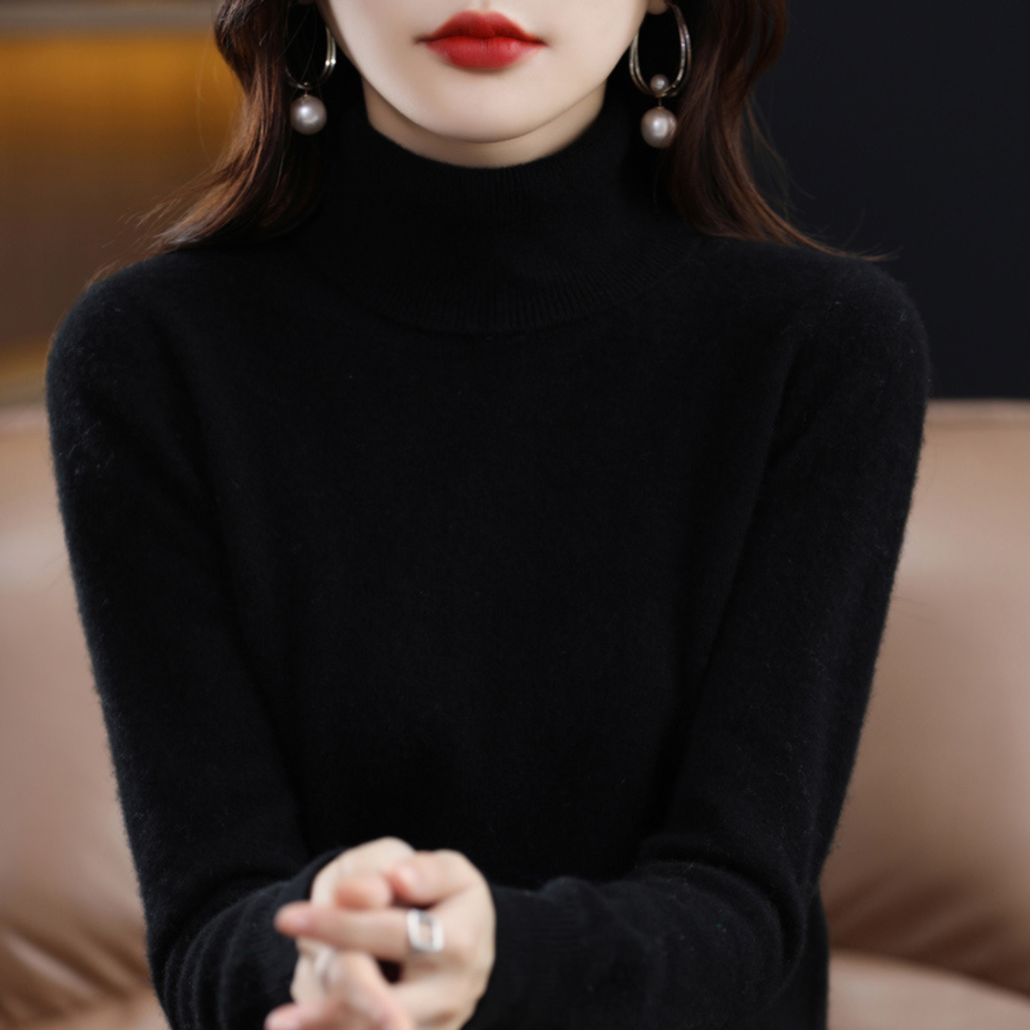 Elena Kaschmir rullekravepullover – luksuriøs, varm & stilfuld