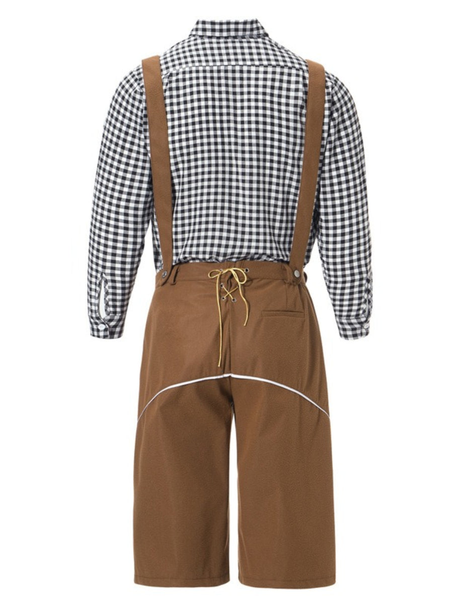 Bergbua – Lederhosen-Kostümset mit kariertem Hemd – Dein Wiesn-Klassiker