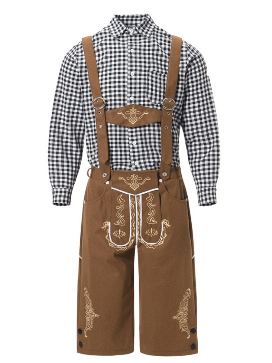 Bergbua – Lederhosen-Kostümset mit kariertem Hemd – Dein Wiesn-Klassiker