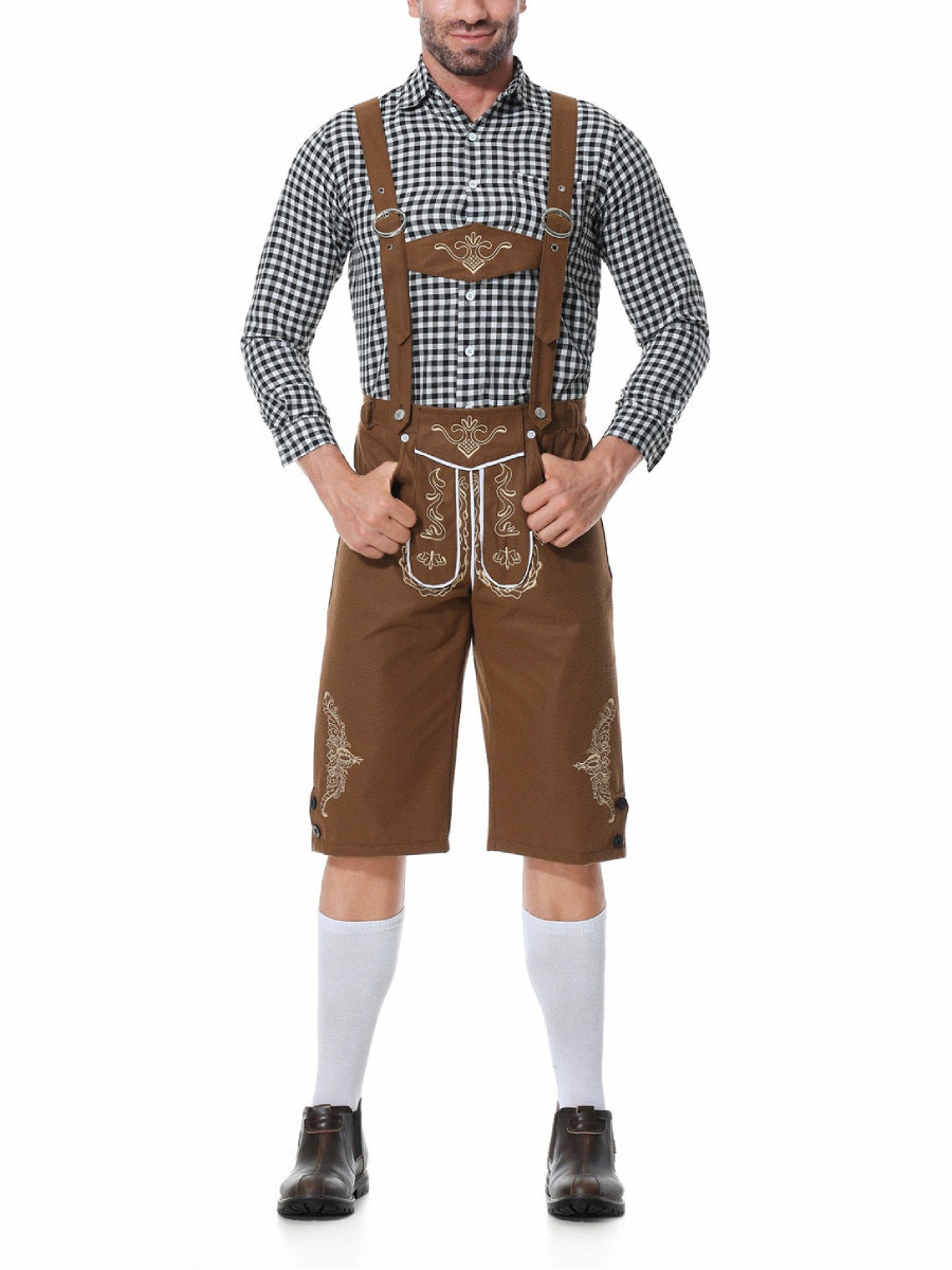 Bergbua – Lederhosen-Kostümset mit kariertem Hemd – Dein Wiesn-Klassiker