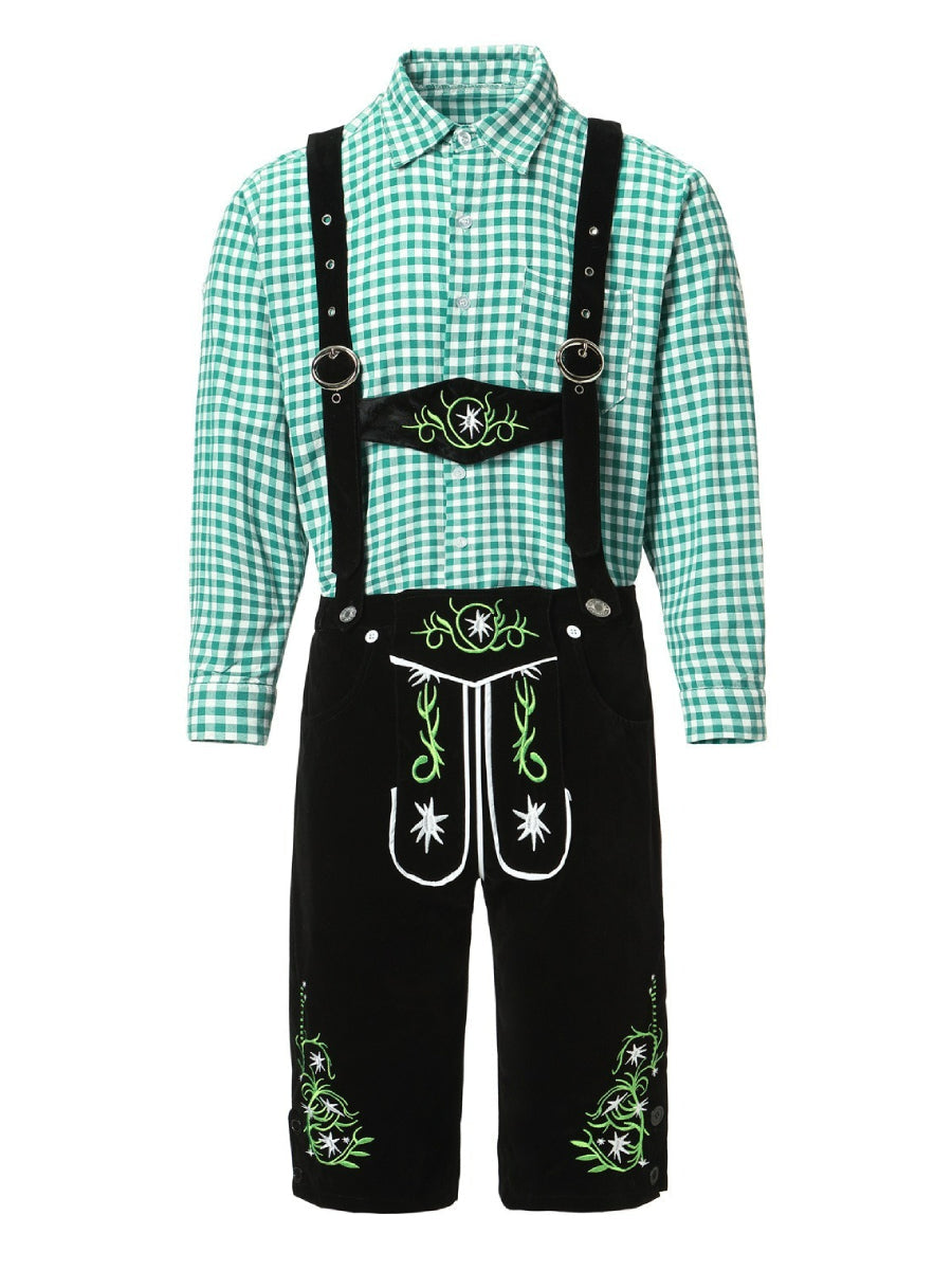 Bergbua – Lederhosen-Kostümset mit kariertem Hemd – Dein Wiesn-Klassiker