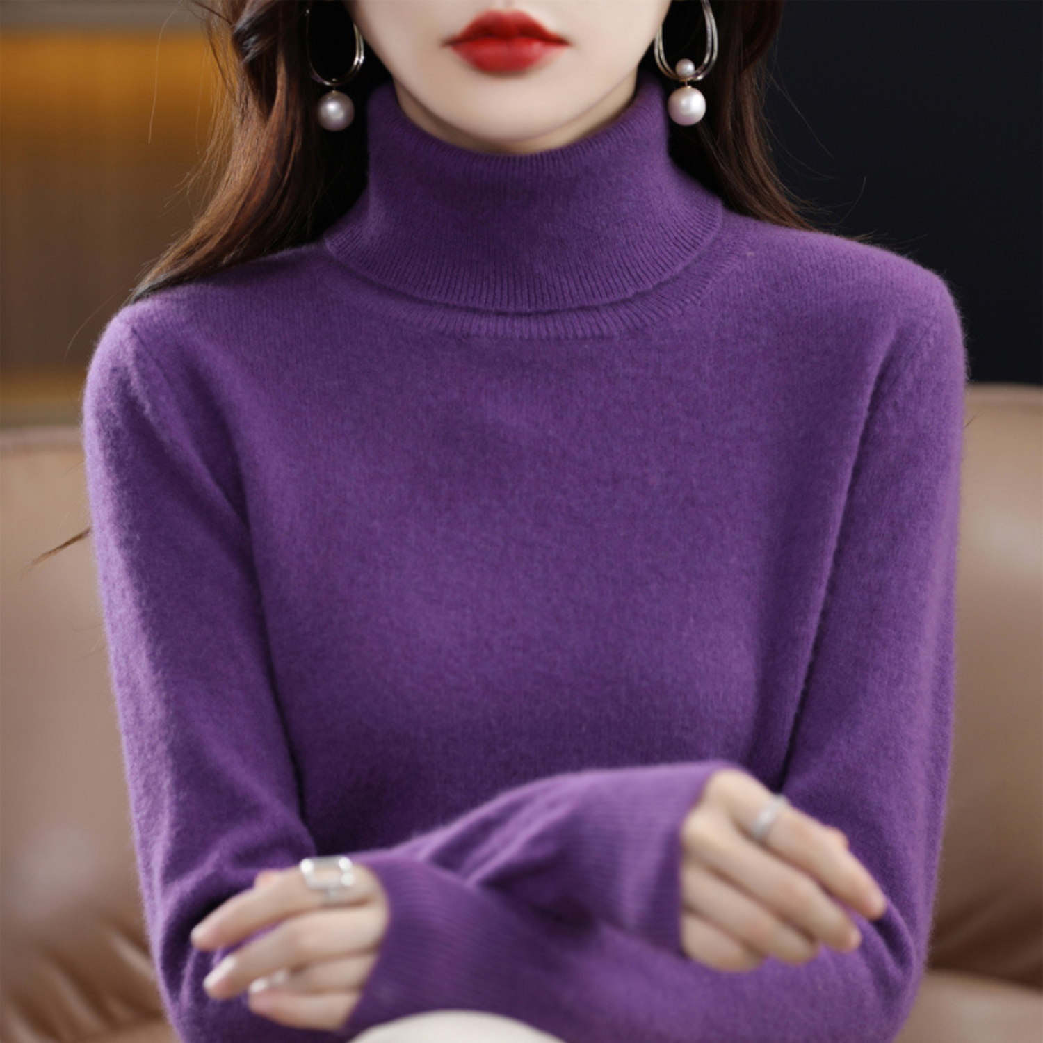 Elena Kaschmir rullekravepullover – luksuriøs, varm & stilfuld