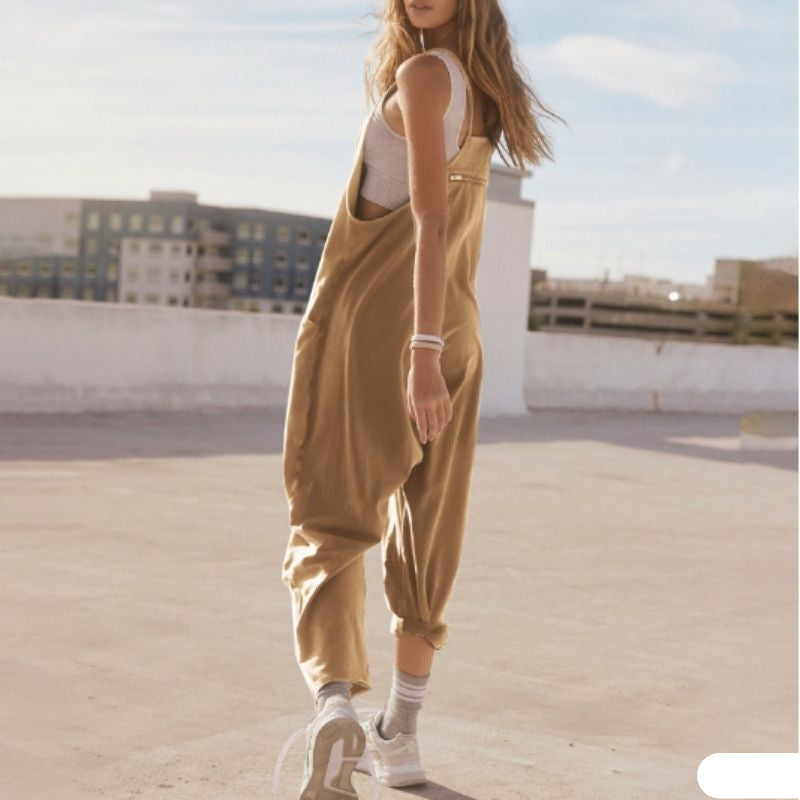 Damen Oversized Jumpsuit – Lockerer Sommer-Overall mit Spaghettiträgern