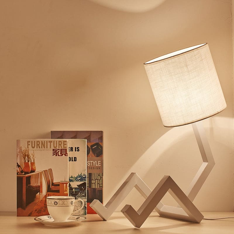 NordicLight - Skandinavische Tischleuchte mit integriertem Bücherregal