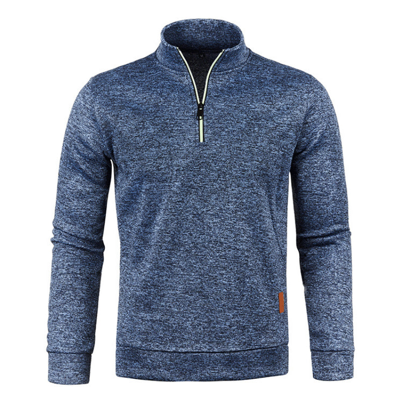 Maglione da uomo in maglia calda con collo a polo