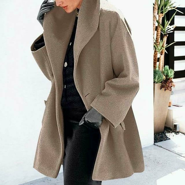 Yzra Coat | Lockerer, einfarbiger Mantel für Komfort und Stil