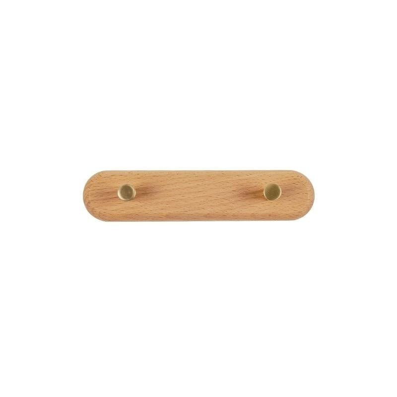 LignaHook – Holz-Wandgarderobe mit Messinghaken – Moderne Wohnaufbewahrung