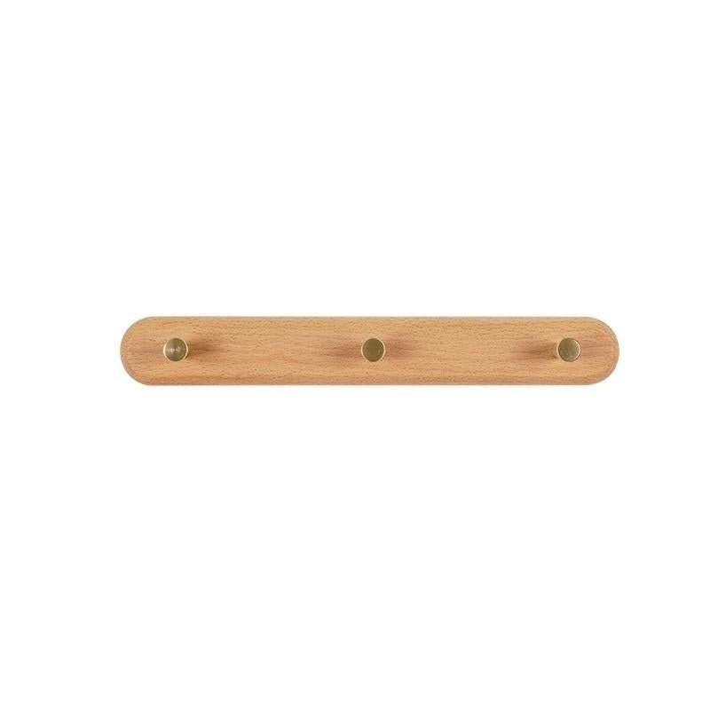 LignaHook – Holz-Wandgarderobe mit Messinghaken – Moderne Wohnaufbewahrung