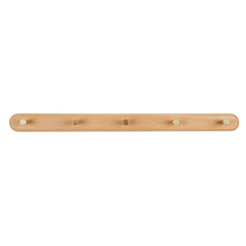 LignaHook – Holz-Wandgarderobe mit Messinghaken – Moderne Wohnaufbewahrung